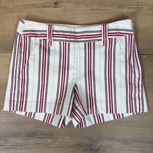 LOFT Red White Blue Striped Shorts | Size 00